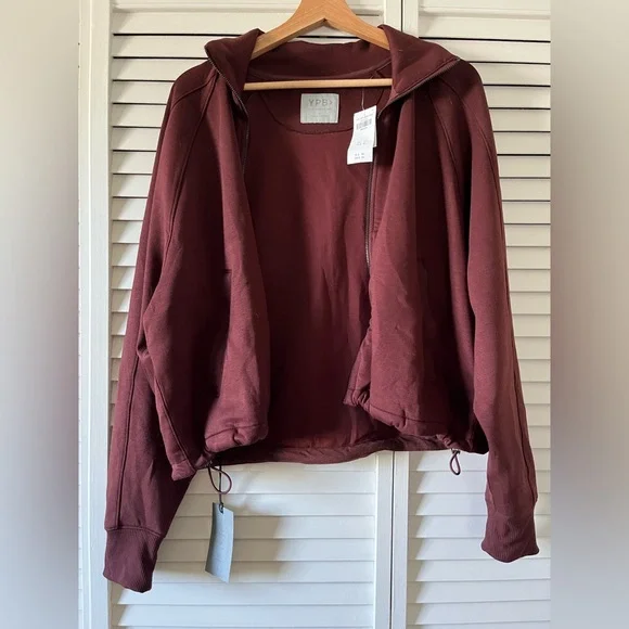NWT- YPB Women's Maroon Bomber Jacket - Picture 2 of 5